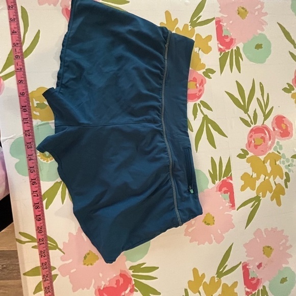 Ladies Nike, athletic shorts, size 12 with built-in liner, blue, and teal - Picture 2 of 7